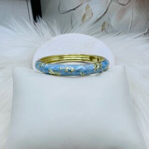 Just Blue Flower Enamel Cloisonne Bracelet Bangle